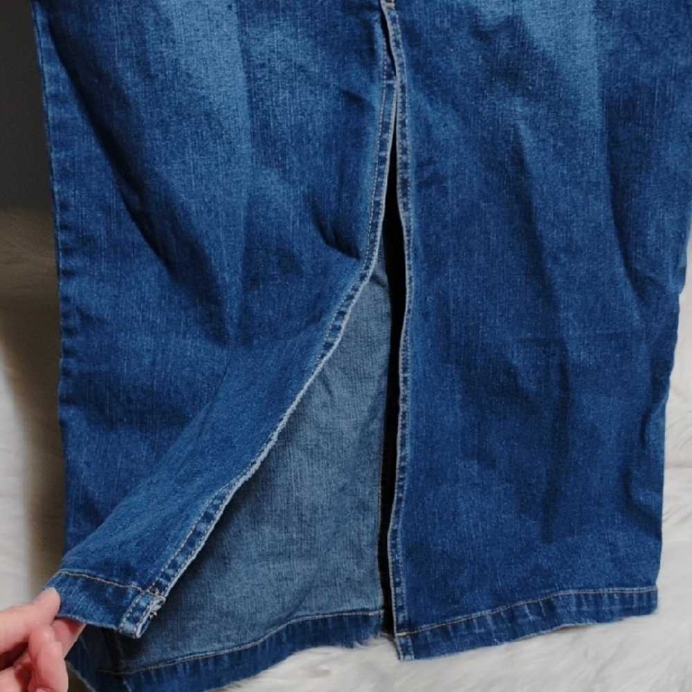 SALE! Quizz New York Vintage Classic Blue Denim A-Line Skirt Sz.5/6 (XX-55) - Picture 5 of 13